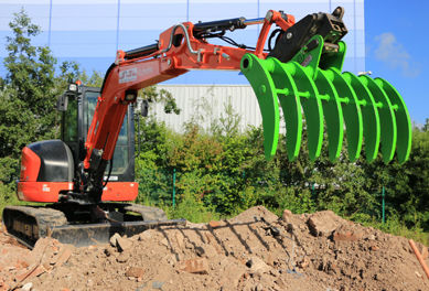 Huitong Excavator Rake Attachment for Land Clearing, 3 Ton Mini Digger, Root Grapple