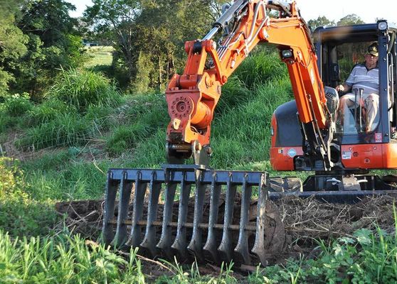 Huitong Excavator Rake Attachment for Land Clearing, 10 Ton Excavators, Root Grapple