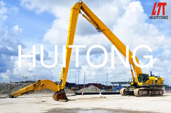 24M Lourd service Longue portée Boom et bras de dragage bras étendu pour 74 tonnes Grande excavatrice minière Adapté CAT374GC EC750E PC750 SY750H XE750GK PRO Pour le dragage fluvial Réclamation du réservoir Fondation profonde