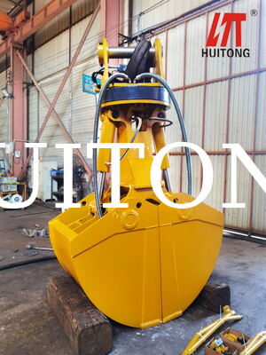 Fournitures d'usine Excavateur hydraulique rotatif bouteille de coquillage HUITONG Matériau de haute qualité Q355B 11-16Ton 0,6-0,8m pour le traitement du matériau / Excavation de fondations / Chargement et déchargement du hangar du navire