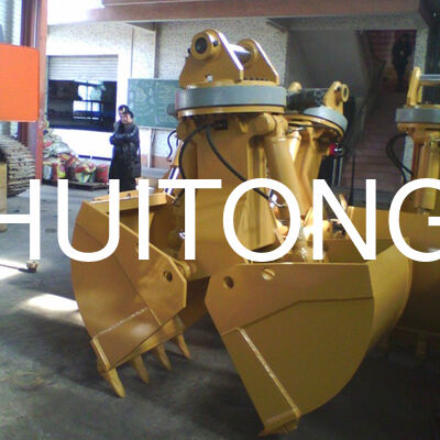 Fournitures d'usine Excavateur hydraulique rotatif bouteille de coquillage HUITONG Matériau de haute qualité Q355B 11-16Ton 0,6-0,8m pour le traitement du matériau / Excavation de fondations / Chargement et déchargement du hangar du navire