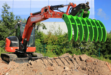 6 10 20 Tonnes Mini Excavateur Raqueur à feuilles Bucket Raqueur à racines Grabber Pour Ex200 ZX210 Excavateur
