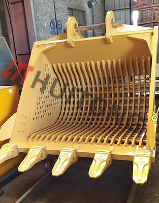 Q355B Seau de pelleteuse PC200 personnalisé 0.9M3 Seau de squelette pour le nettoyage des tranchées
