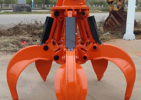 Grappin rotatif hydraulique d'excavatrice de prise de peau d'orange 1.5CBM 90T